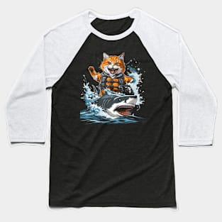 Shark Exploration Companion Cat Baseball T-Shirt